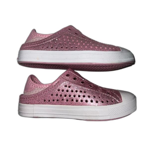 SKECHERS Girl Pink Glitter Foam Slip On Size 12 - Picture 7 of 8